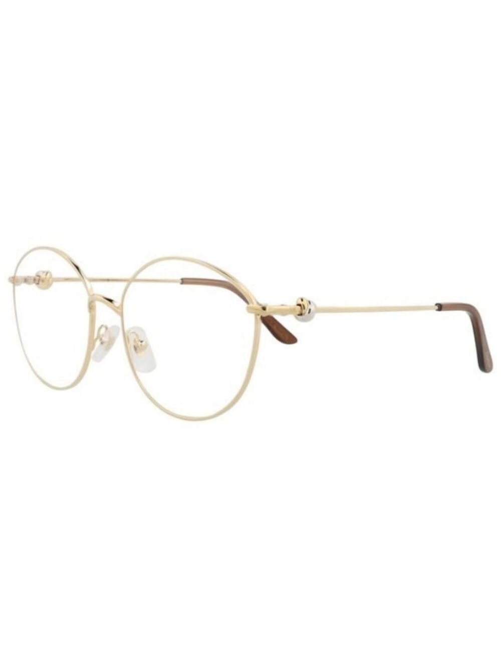 New Cartier Womens Round/Oval Gold Gold Transparent Fashion Designer Eyeglasses